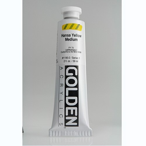 Golden, Heavy Body, Acrylic, Paint, 2oz, Hansa Yellow Medium